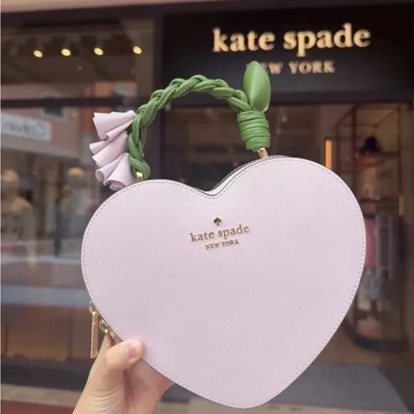 Kate Spade x LOVESHACKFANCY’s FLORA Heart-Shaped Crossbody Bag BNWT KL038 - Picture 8 of 14